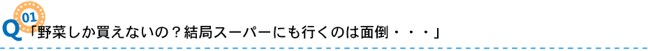 01「野菜しか買えないの？結局スーパーにも行くのは面倒・・・」